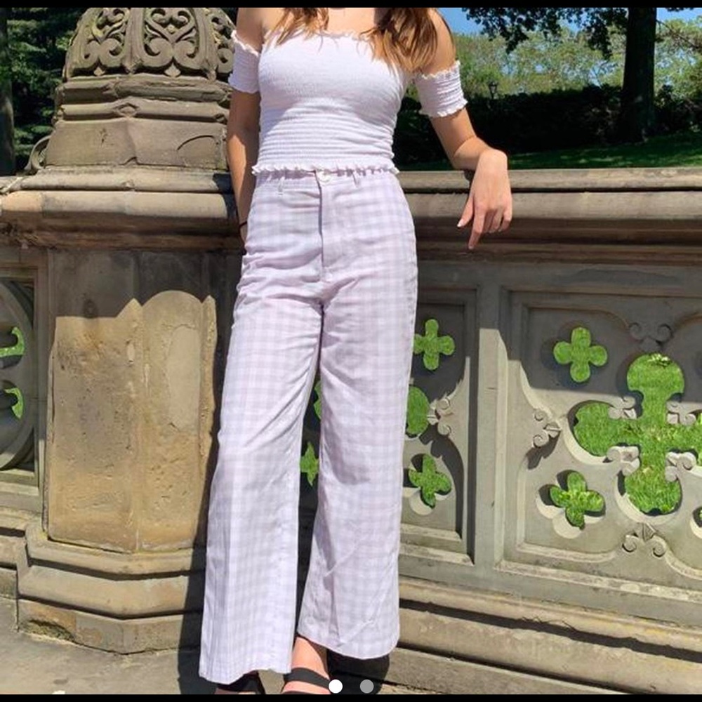 urban outfitters lavender gingham pants